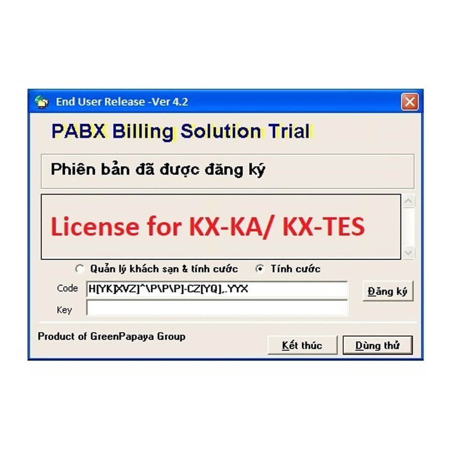 Phần mềm tính cước tổng đài PANASONIC KX-TA/KX-TES/LG 1248